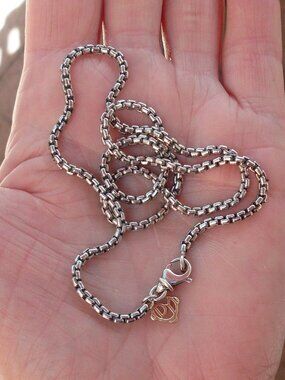Current Item - David Yurman 2.7 mm - 18 Inch Box Chain - 14K YG Hang Tag